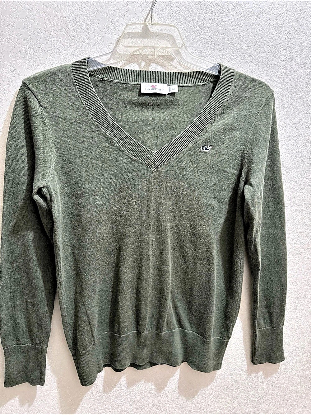 vineyard vines Long Sleeve V-Neck Sweater Green XS